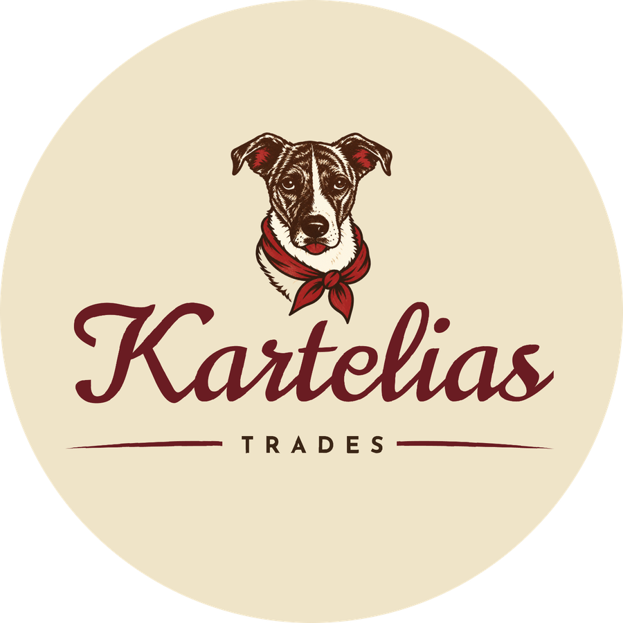 Kartelias Trades logo: Charlie the dog above the Kartelias script